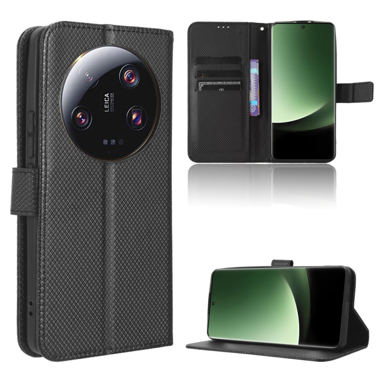 

For Xiaomi 13 Ultra Diamond Texture Leather Phone Case(Black)