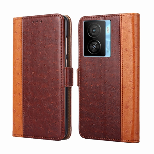 

For vivo iQOO Z7x Ostrich Texture Horizontal Flip Leather Phone Case(Brown)