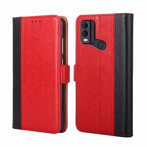 

For Nokia C22 Ostrich Texture Horizontal Flip Leather Phone Case(Red)