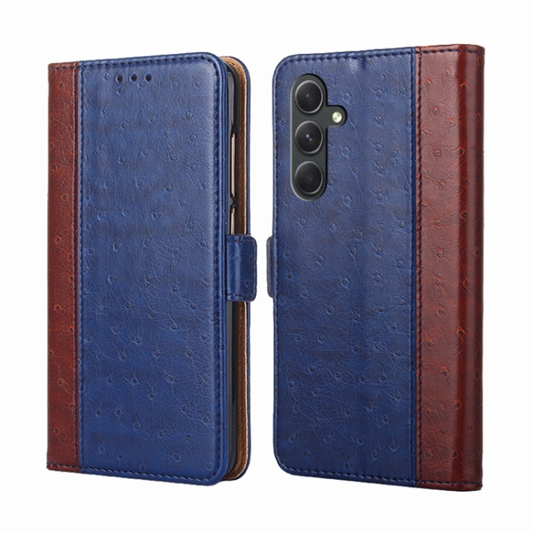 

For Samsung Galaxy A54 5G Ostrich Texture Horizontal Flip Leather Phone Case(Blue)