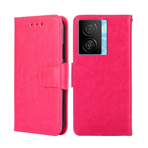 

For vivo iQOO Z7x Crystal Texture Leather Phone Case(Rose Red)