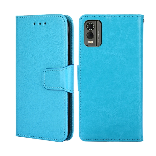 

For Nokia C32 Crystal Texture Leather Phone Case(Sky Blue)