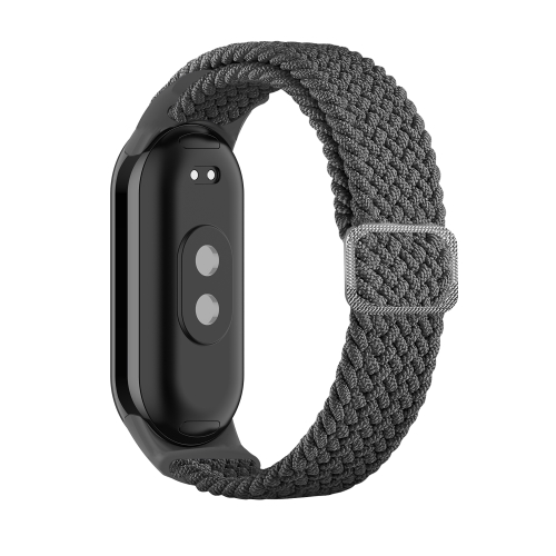 

For Xiaomi Mi Band 8 Adjustable Nylon Braided Elasticity Watch Band(Grey)