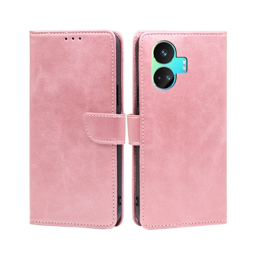 

For Realme GT Neo5 SE Calf Texture Buckle Flip Leather Phone Case(Rose Gold)