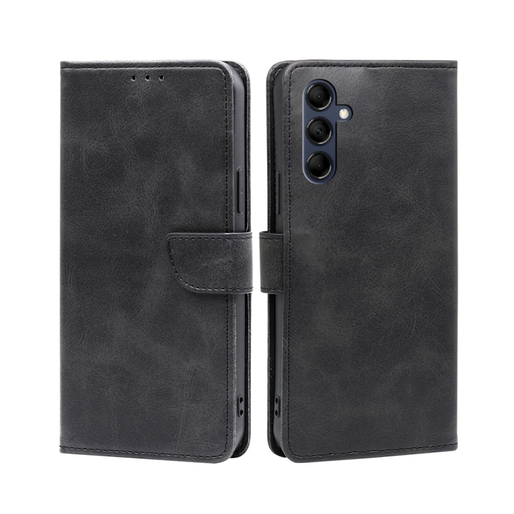 

For Samsung Galaxy M14 5G Calf Texture Buckle Flip Leather Phone Case(Black)