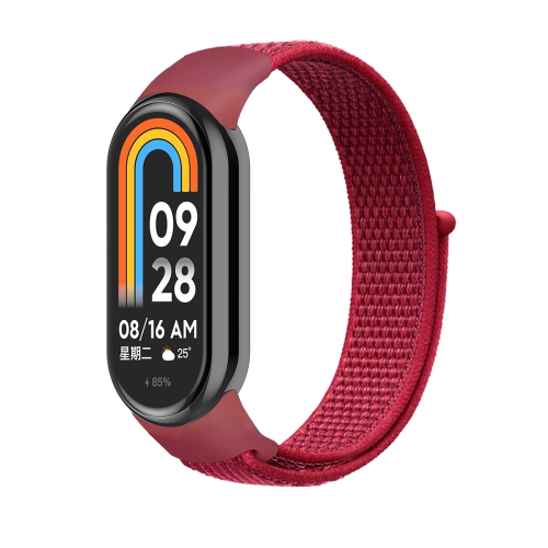 For Xiaomi Mi Band 8 Loop Nylon Replacement Watch Band(Red)