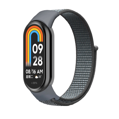 For Xiaomi Mi Band 8 Loop Nylon Replacement Watch Band(Grey)