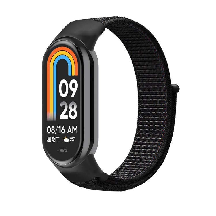 

For Xiaomi Mi Band 8 Loop Nylon Watch Band(Black)