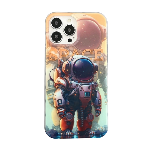 

For iPhone 14 Dual-side IMD Astronaut Frosted Phone Case(Gradient Orange)