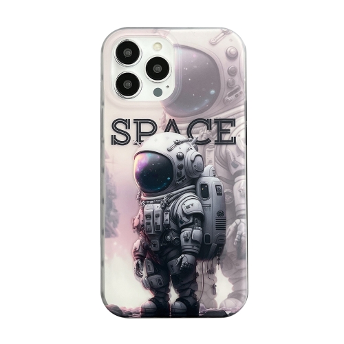 

For iPhone 12 Pro Max Dual-side IMD Astronaut Frosted Phone Case(Light Grey)