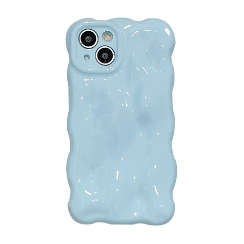 

For iPhone 14 Gloss Oil Wave BubblesTPU Phone Case(Milky Blue)