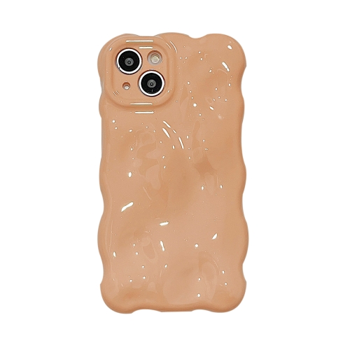 

For iPhone 14 Plus Gloss Oil Wave BubblesTPU Phone Case(Milky Brown)