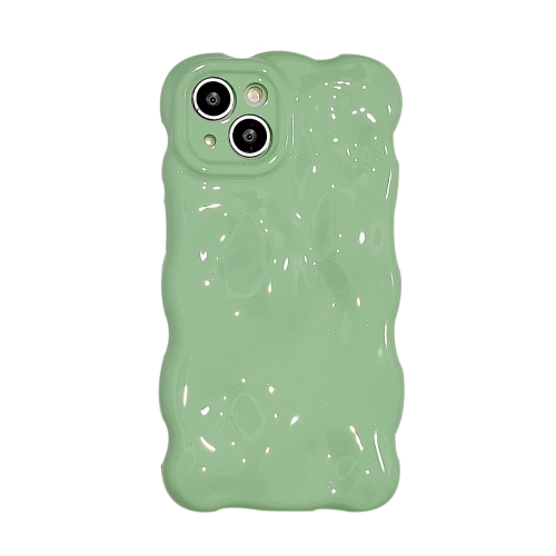 

For iPhone 13 Gloss Oil Wave BubblesTPU Phone Case(Duck Green)