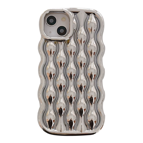 

For iPhone 13 Pro Wavy Electroplating TPU Phone Case(Silver)