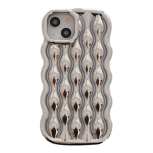 

For iPhone 11 Pro Max Wavy Electroplating TPU Phone Case(Silver)