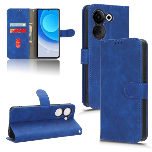 

For TECNO Camon 20 Pro Skin Feel Magnetic Flip Leather Phone Case(Blue)