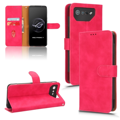 

For ASUS ROG Phone 7 Skin Feel Magnetic Flip Leather Phone Case(Rose Red)