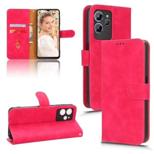 

For Oukitel C32 Skin Feel Magnetic Flip Leather Phone Case(Rose Red)