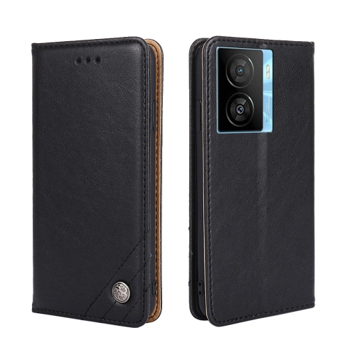 

For vivo iQOO Z7x Non-Magnetic Retro Texture Horizontal Flip Leather Phone Case(Black)