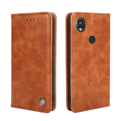 

For Kyocera Digno SX3-KYG02 Non-Magnetic Retro Texture Horizontal Flip Leather Phone Case(Brown)