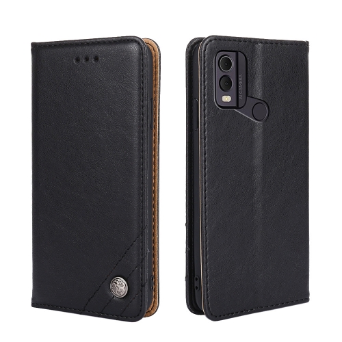 

For Nokia C22 Non-Magnetic Retro Texture Horizontal Flip Leather Phone Case(Black)