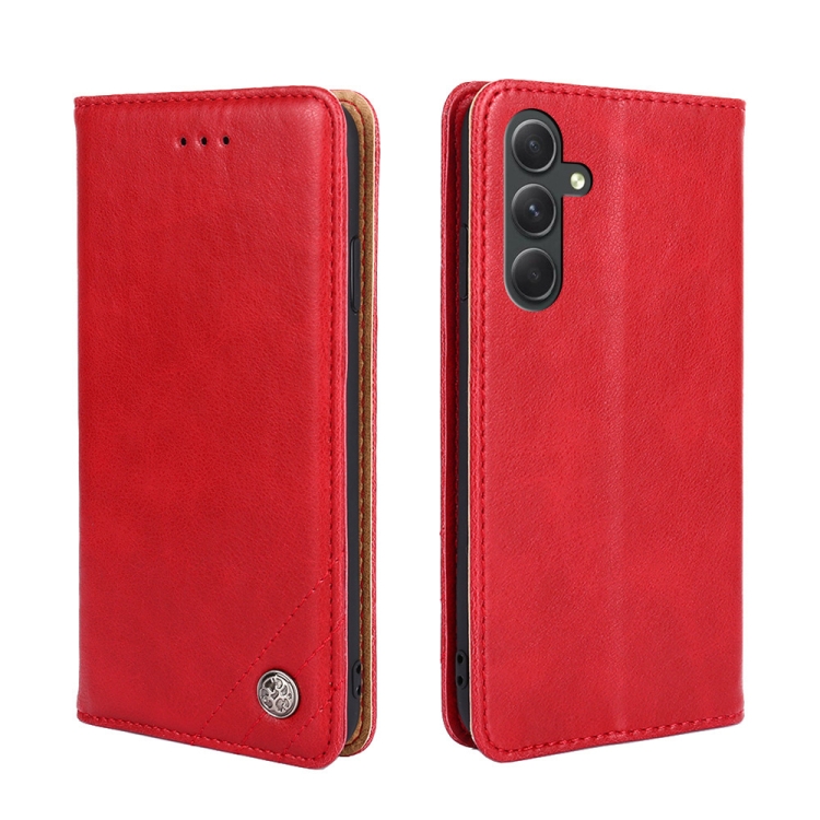 

For Samsung Galaxy A54 5G Non-Magnetic Retro Texture Horizontal Flip Leather Phone Case(Red)