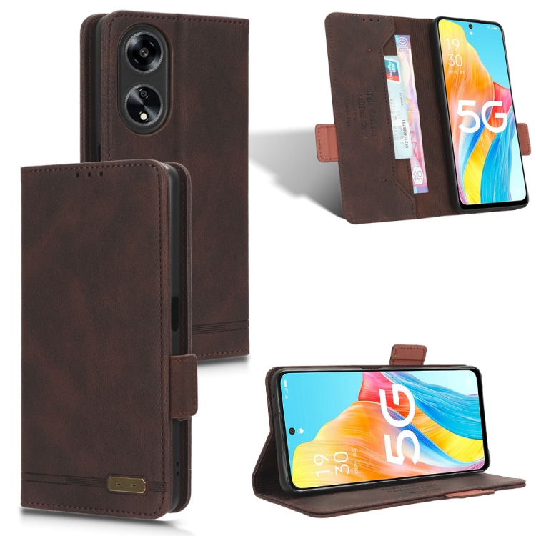 

For OPPO A1 5G Magnetic Clasp Leather Phone Case(Brown)