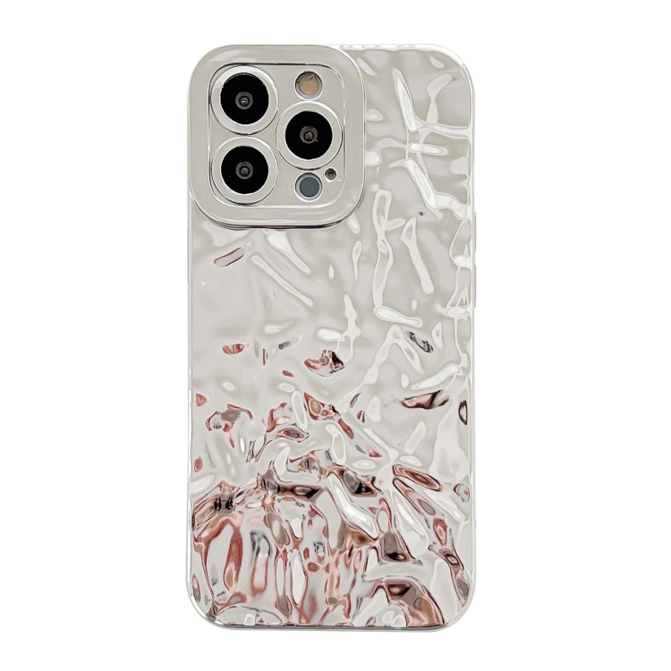 

For iPhone 14 Pro Max Meteorite Texture Electroplating TPU Phone Case(Silver)