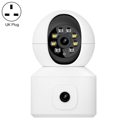 

ESCAM QF010 2x2MP Dual Lens Dual Screen Surveillance WiFi Camera Support Two-way Voice & Motion Detection(UK Plug)