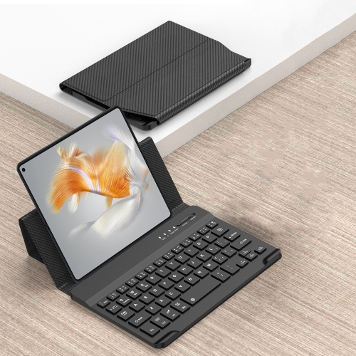 

For Huawei Mate XS / XS 2 / X2 / X3 GKK Magnetic Folding Bluetooth Keyboard Leather Case with Keyboard + Holder + Mouse(Carbon Fibre Black)