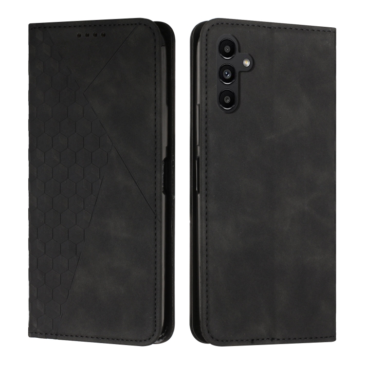 

For Samsung Galaxy A24 4G Diamond Pattern Skin Feel Magnetic Leather Phone Case(Black)