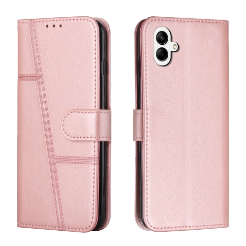 

For Samsung Galaxy M14 5G / F14 5G Stitching Calf Texture Buckle Leather Phone Case(Rose Gold)