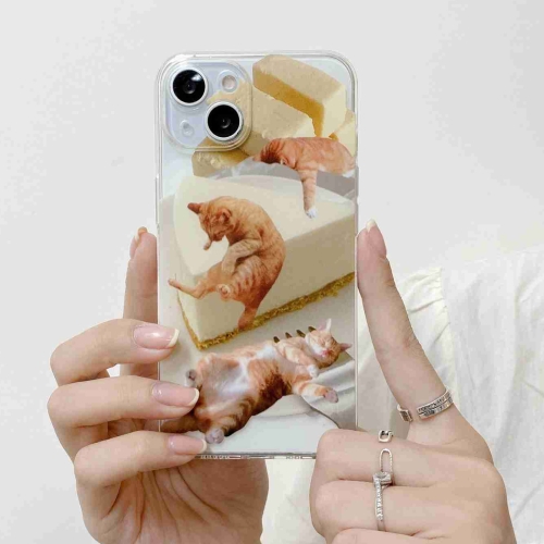 

For iPhone 12 Pro Max Cute Funny Cat Pattern Phone Case(Orange)