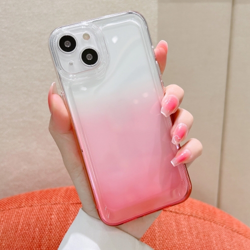 

For iPhone 13 Pro Gradient Electroplated Button Space Phone Case(Pink)