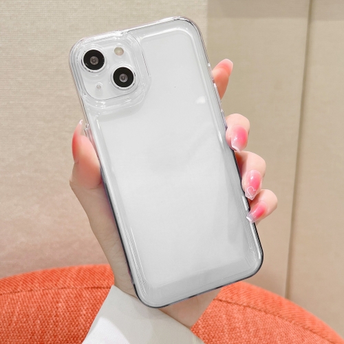

For iPhone 12 Pro Gradient Electroplated Button Space Phone Case(Transparent)