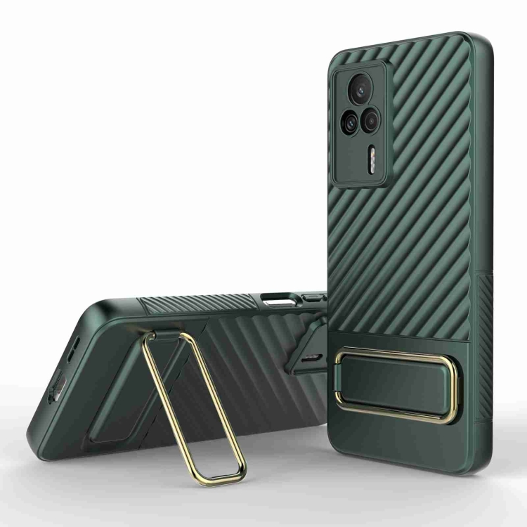 

For Xiaomi Redmi K60E Wavy Textured Phone Case with Lens Film(Green)