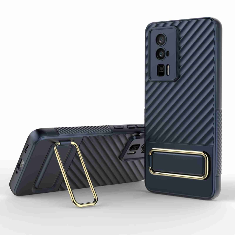 

For Xiaomi Redmi K60 Wavy Textured Phone Case (Blue)