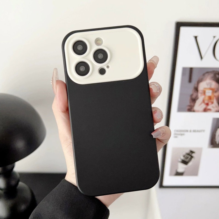 

For iPhone 13 Liquid Silicone Phone Case(Black + Beige)