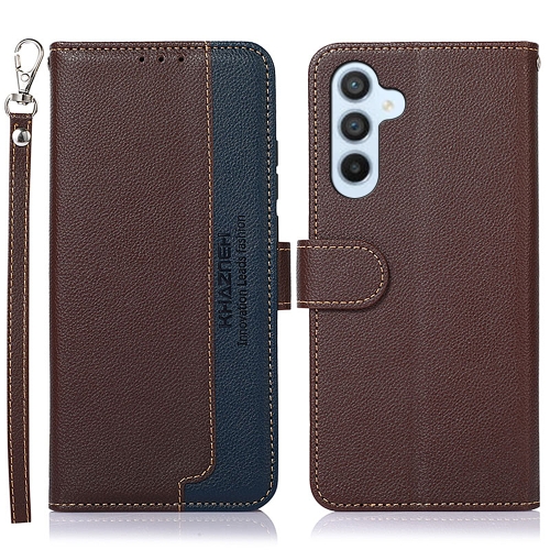 For Samsung Galaxy A35 5G KHAZNEH Litchi Texture Leather RFID Phone Case(Brown) браслет rfid москвенок