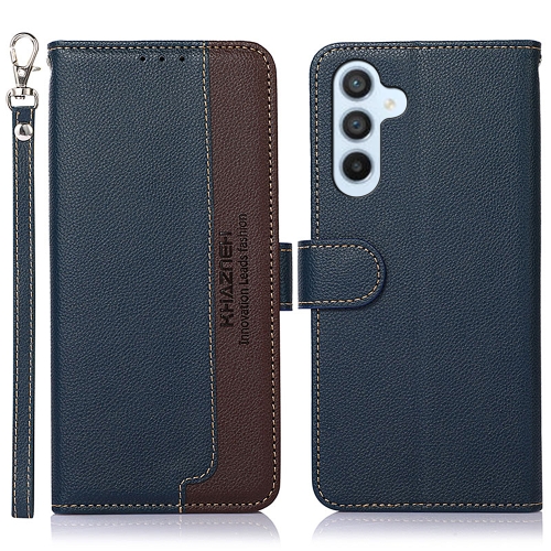 

For Samsung Galaxy A35 5G KHAZNEH Litchi Texture Leather RFID Phone Case(Blue)