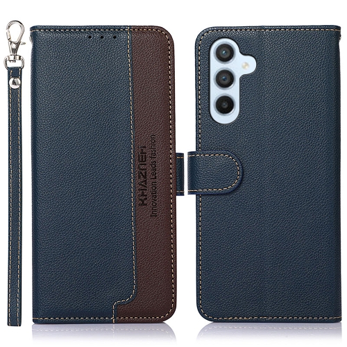 

For Samsung Galaxy A55 5G KHAZNEH Litchi Texture Leather RFID Phone Case(Blue)