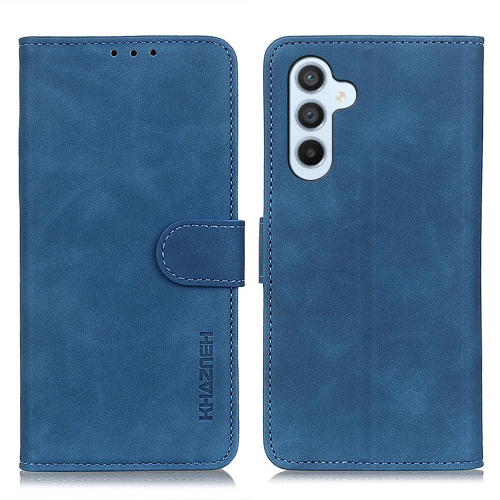 

For Samsung Galaxy M34 5G KHAZNEH Retro Texture Horizontal Flip Leather Phone Case(Blue)