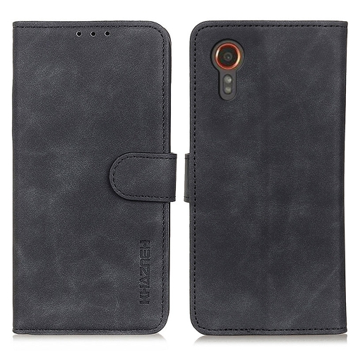 

For Samsung Galaxy Xcover7 KHAZNEH Retro Texture Horizontal Flip Leather Phone Case(Black)
