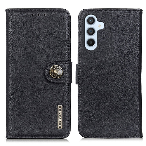 

For Samsung Galaxy M34 5G KHAZNEH Cowhide Texture Horizontal Flip Leather Phone Case(Black)