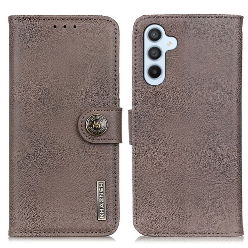 

For Samsung Galaxy A05s 4G KHAZNEH Cowhide Texture Horizontal Flip Leather Phone Case(Khaki)