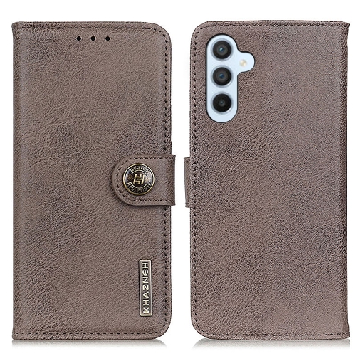 

For Samsung Galaxy S24 KHAZNEH Cowhide Texture Horizontal Flip Leather Phone Case(Khaki)