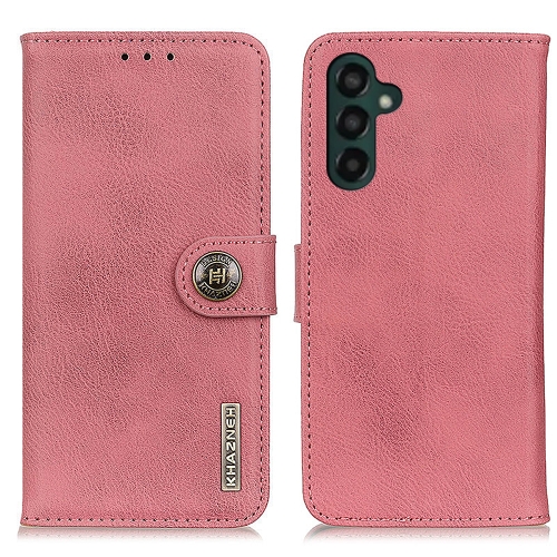 

For Samsung Galaxy A55 5G KHAZNEH Cowhide Texture Horizontal Flip Leather Phone Case(Pink)