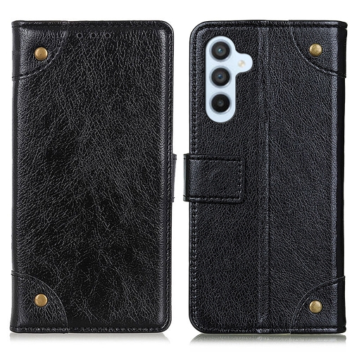 

For Samsung Galaxy A05s 4G Copper Buckle Nappa Texture Leather Phone Case(Black)