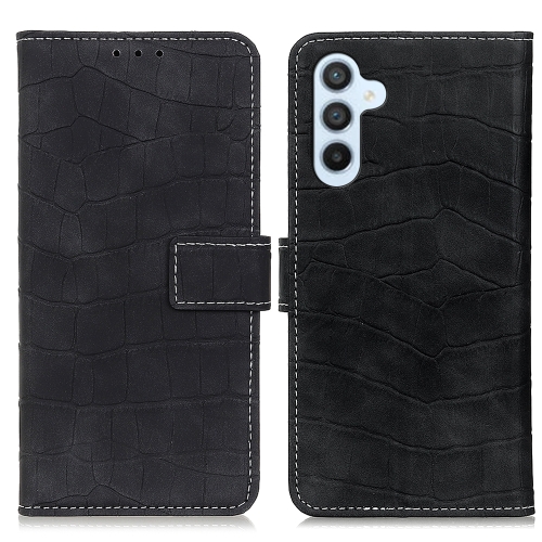 

For Samsung Galaxy M34 5G Magnetic Crocodile Texture Leather Phone Case(Black)