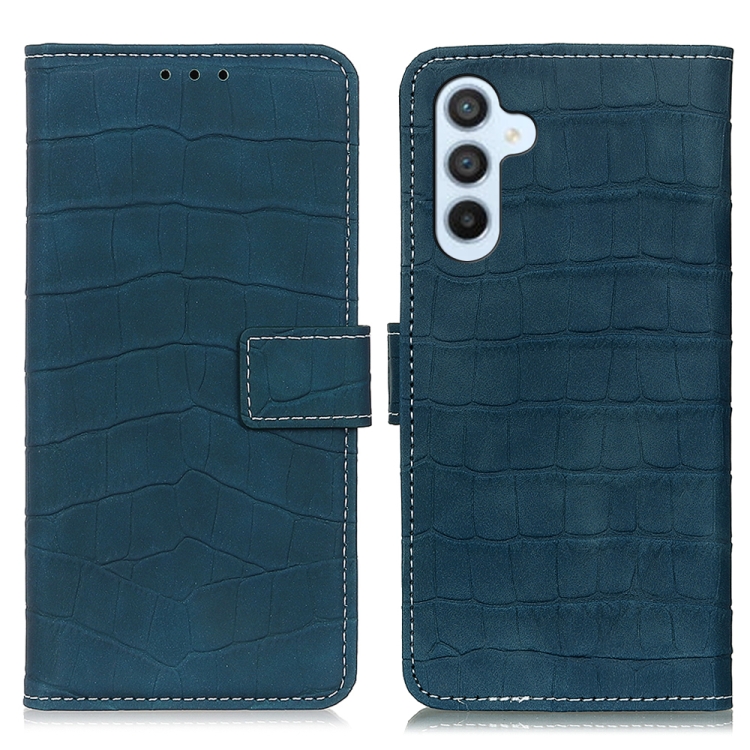 

For Samsung Galaxy S24 Magnetic Crocodile Texture Leather Phone Case(Green)
